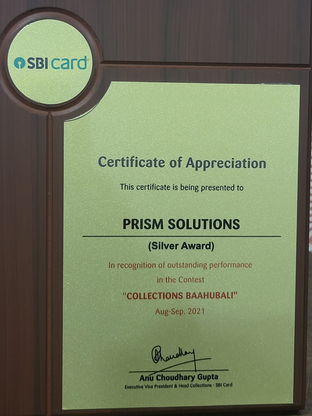 Silver Award for Prism BPO