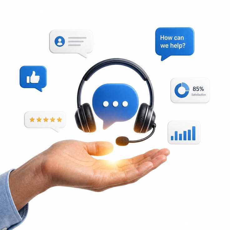 Agents working at desks in an open-plan contact center